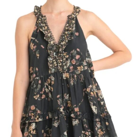 Super Natural by SECRET MISSION Cape Town Isabel Floral Tiered Mini Dress Medium - Picture 1 of 16